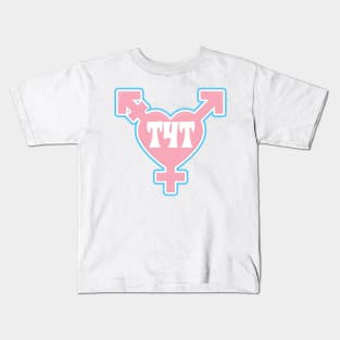 T4T Transgender symbol- Pink 3D  - Valentines Trans Pride Kids T-Shirt